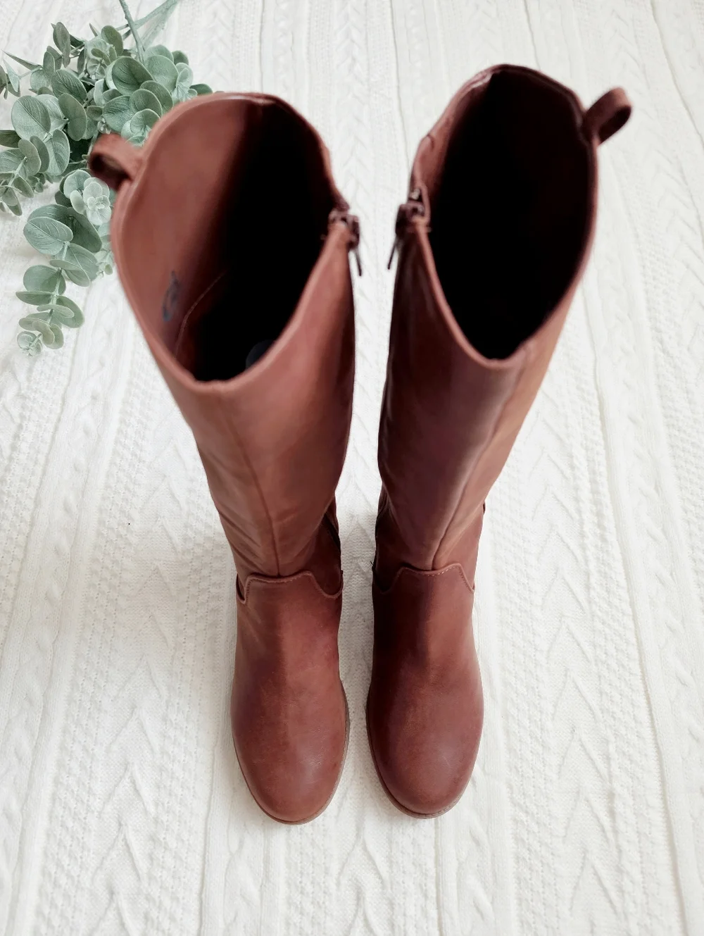 GB Girl Brown Genuine Leather Riding Boots Size 3M